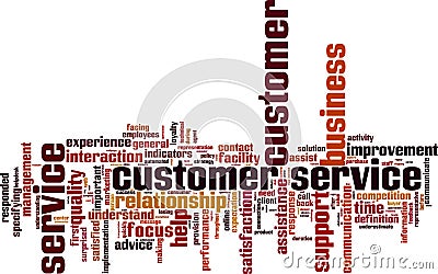 Customer Service word cloud Cartoon Illustration