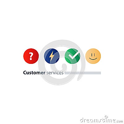 Customer services, feedback survey, quiz concept Vector Illustration