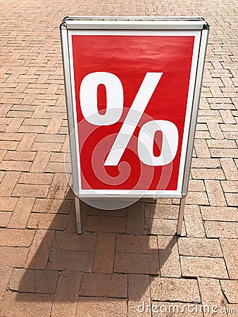 Customer stopper sign advertising sale Stock Photo