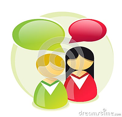 Customer support icon Cartoon Illustration