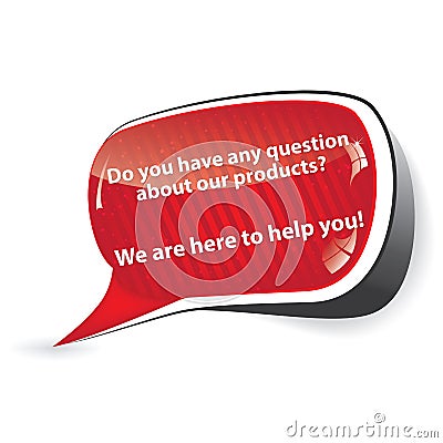 Customer support speech bubble for retailers Vector Illustration