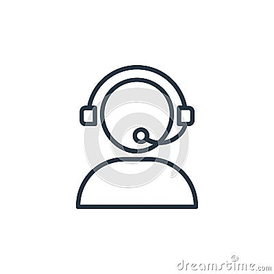 customer support vector icon isolated on white background. Outline, thin line customer support icon for website design and mobile Vector Illustration