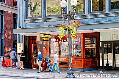 Customers of The Beantown Pub in Boston Editorial Stock Photo