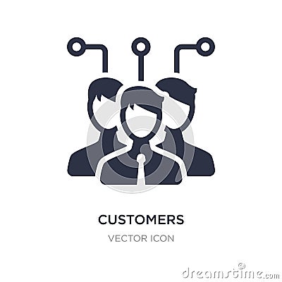 customers icon on white background. Simple element illustration from Technology concept Vector Illustration