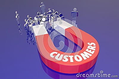 Customers Magent Attracting New People Word Stock Photo