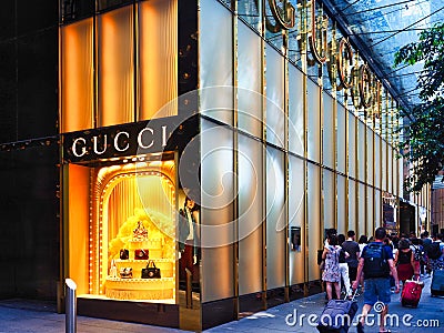 Queue Outside Sydney City Gucci Shop, Australia Editorial Stock Photo