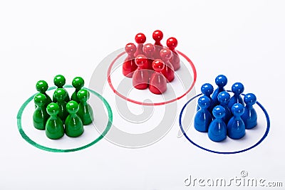 Customers Segmented Into Groups Stock Photo