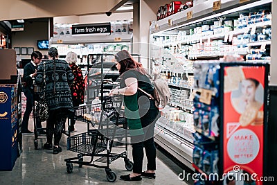 Customers shopping at Safeway supermarket chain in Oregon Editorial Stock Photo