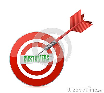 Customers target and dart illustration design Cartoon Illustration