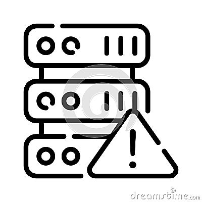 A customizable icon of server error designed in line style Vector Illustration