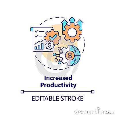 Customizable increased productivity icon FDI concept Vector Illustration