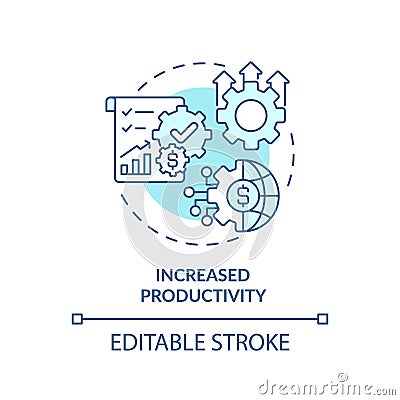 Customizable increased productivity linear icon FDI concept Vector Illustration