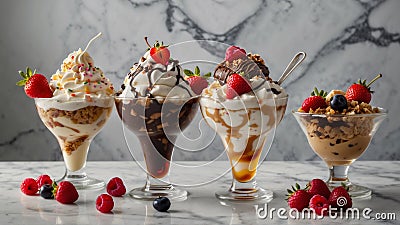 Sundae Bar Extravaganza Stock Photo