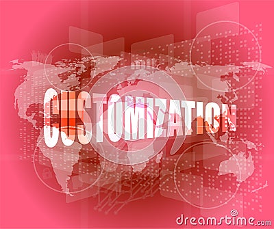 Customization word on digital binary touch screen Stock Photo
