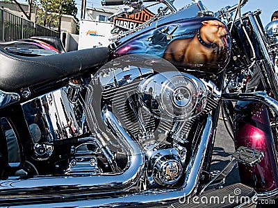 Customized Harley-Davidson motorcycle Editorial Stock Photo