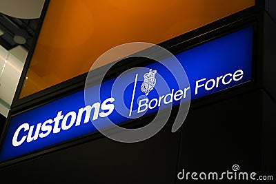 Customs Border Force Sign Heathrow Airport Editorial Stock Photo