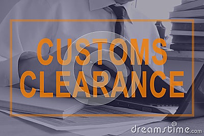 Customs Clearance concept. Man working with documents. Stock Photo