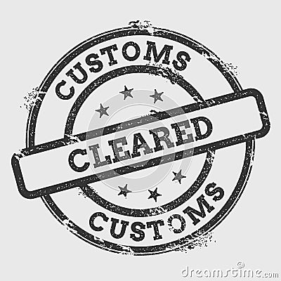 Customs Cleared rubber stamp isolated on white. Vector Illustration