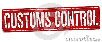 Customs control sign or stamp Vector Illustration
