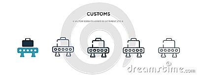 Customs icon in different style vector illustration. two colored and black customs vector icons designed in filled, outline, line Vector Illustration