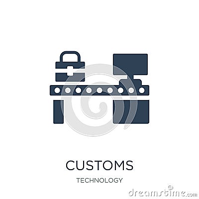 customs icon in trendy design style. customs icon isolated on white background. customs vector icon simple and modern flat symbol Vector Illustration