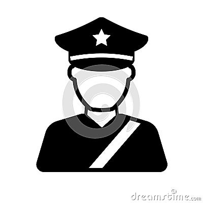 Customs officer silhouette icon. Clipart image Vector Illustration