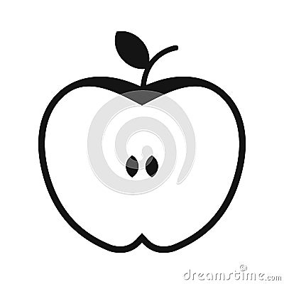 Cut apple simple icon Vector Illustration