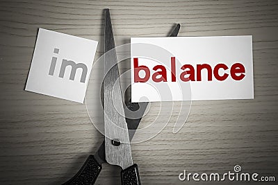 Cut balance from imbalance Stock Photo