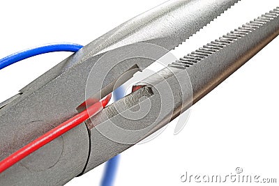 Cut the blue wire or red wire? Stock Photo