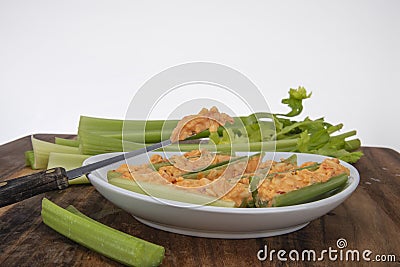 Celery with pimento cheese Stock Photo