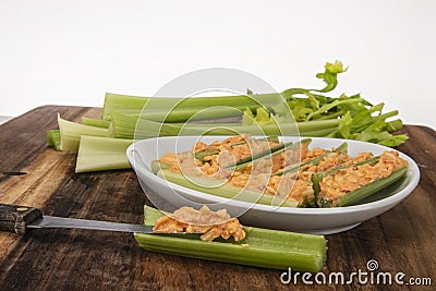 Celery with pimento cheese Stock Photo