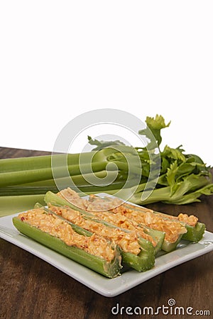 Celery with pimento cheese Stock Photo