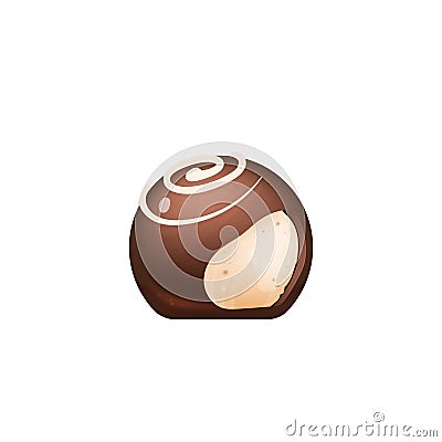 Cut chocolate candy, sugar confectionery realistic vector illustration Vector Illustration