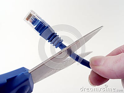 Cut the Connection Stock Photo