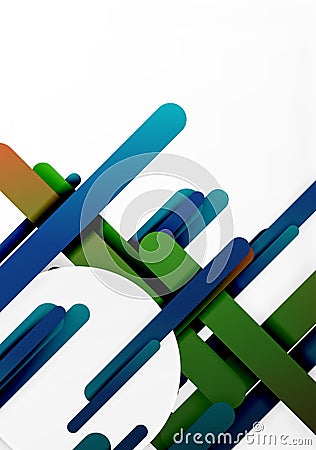 Cut 3d paper color straight lines abstract background Vector Illustration