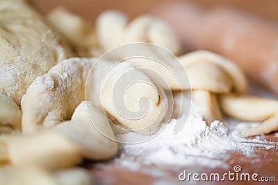 Cut dough Stock Photo