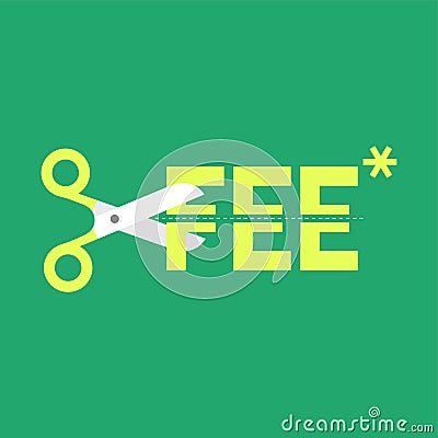 Cut fee by scissors. Vector Illustration