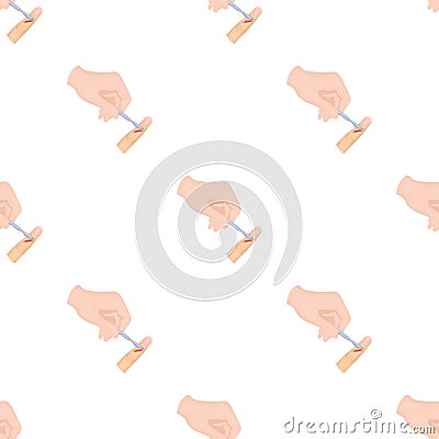 Cut the finger with a surgical scalpel. Surgery in vector symbol stock illustration web. Vector Illustration