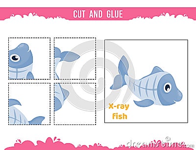 Cut and glue worksheet. Game for kids. Education developing worksheet Cartoon Illustration