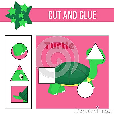 Cut and glue worksheet. Game for kids. Education developing worksheet Cartoon Illustration