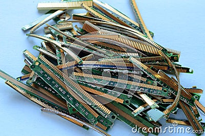 Cut Gold RAM Fingers Stock Photo