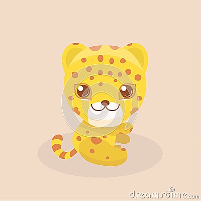 Cut leopard . Vector Illustration