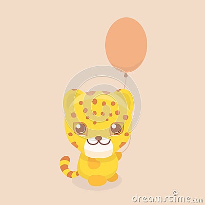 Cut leopard . Vector Illustration