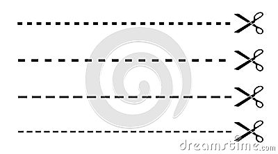 Cut lines with scissors Vector Illustration