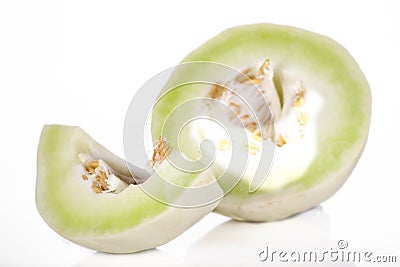 Cut musk melon Stock Photo