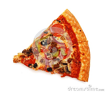 Cut off slice pizza Stock Photo