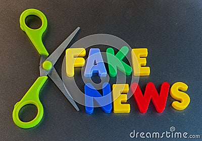 Cut out fake news Stock Photo