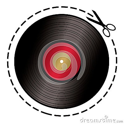 Cut out music token Vector Illustration