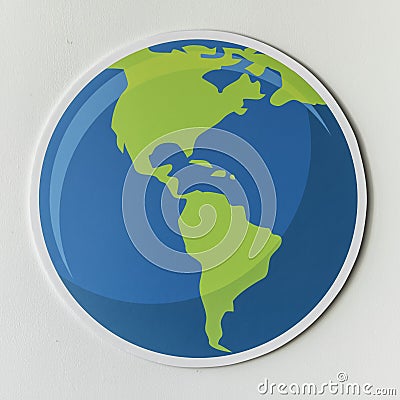 Cut out paper globe icon Stock Photo