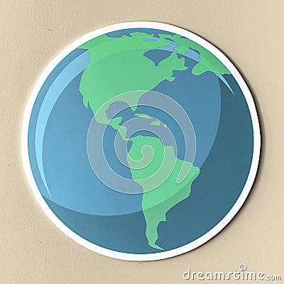 Cut out paper globe icon Stock Photo